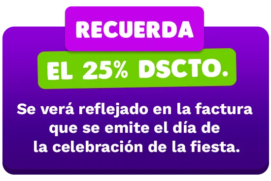 Cumpleaños en Happy City con 25% de descuento